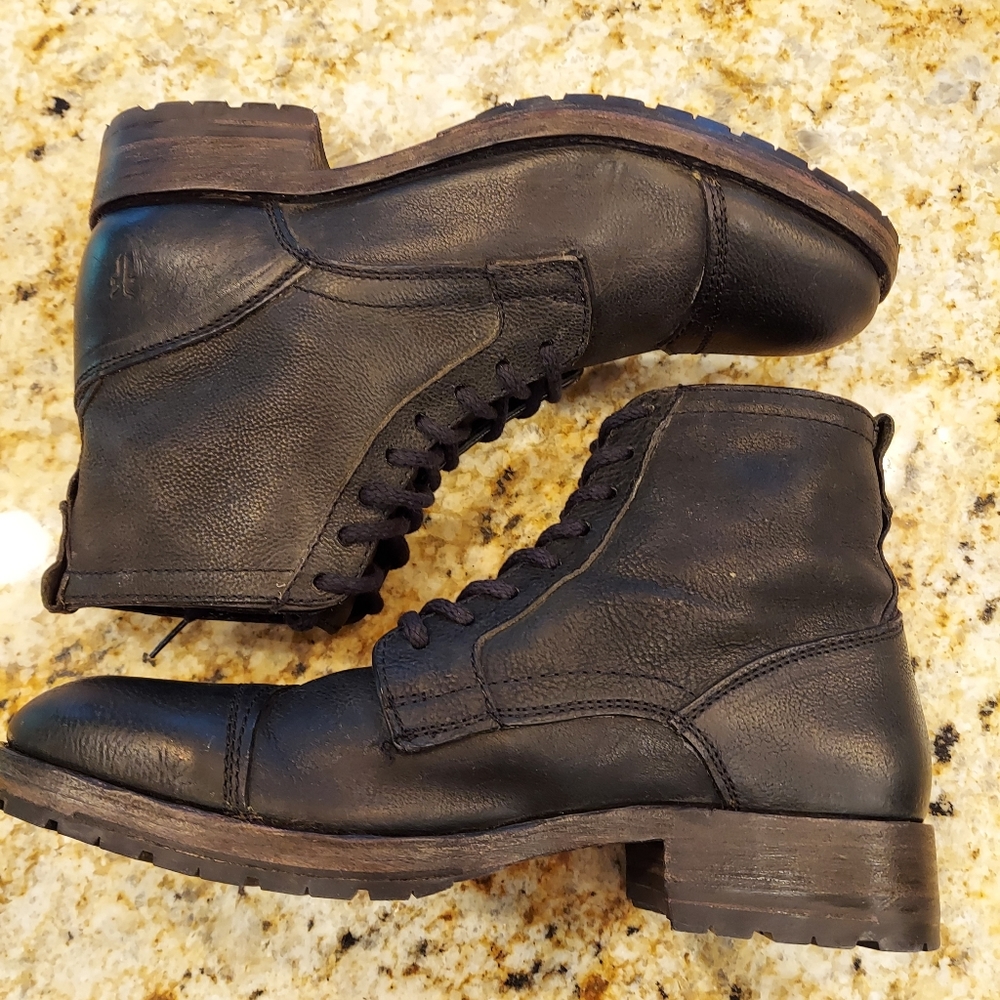 Frye Black Leather Boots Size 10